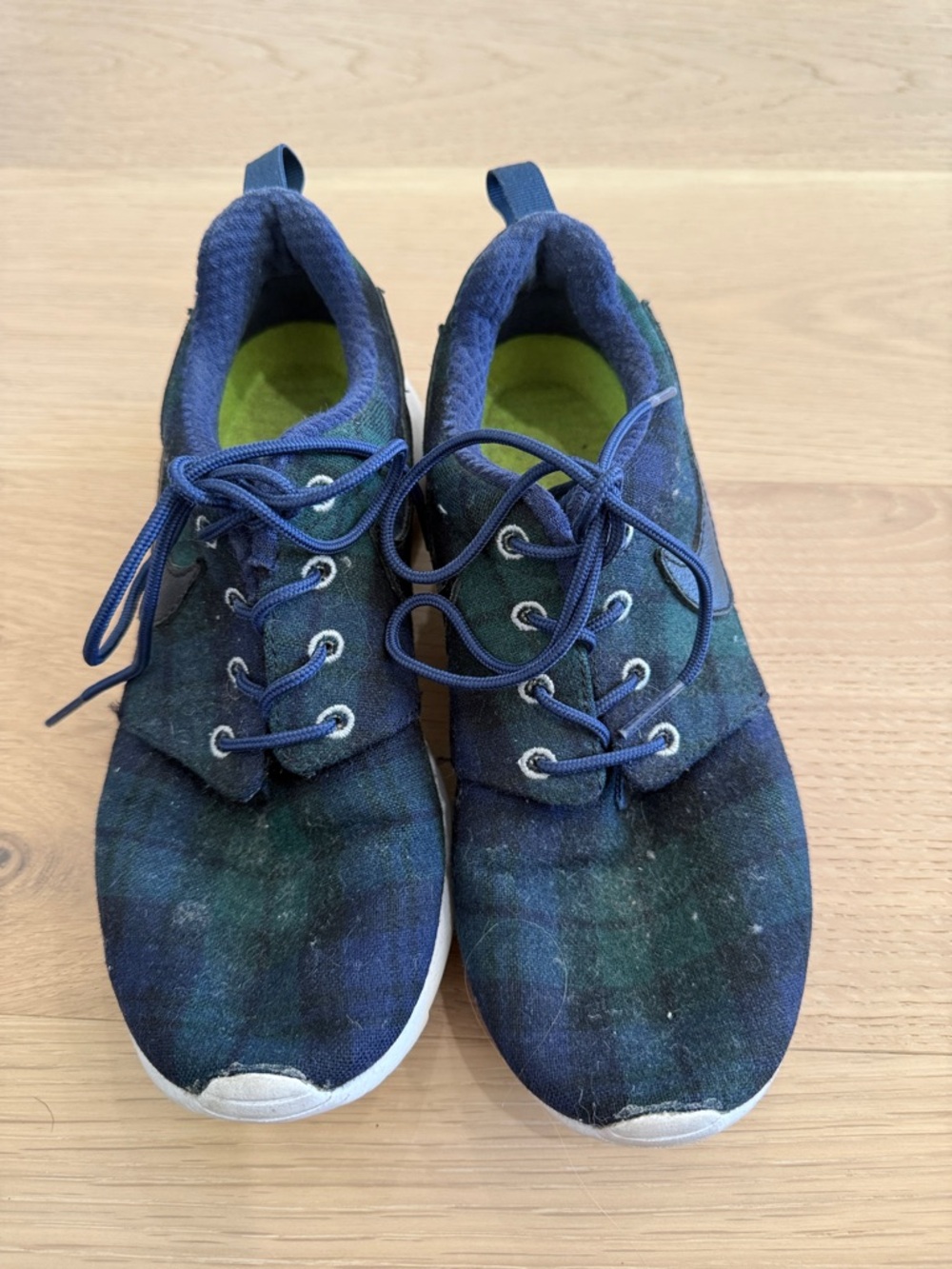 Nike Pendleton Plaid Lace-Up Sneakers in Blue & Green